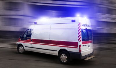 criminal running out of ambulance in Las Vegas