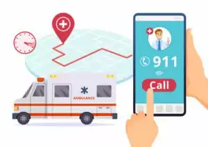 Urgent 911 hospital emergency call